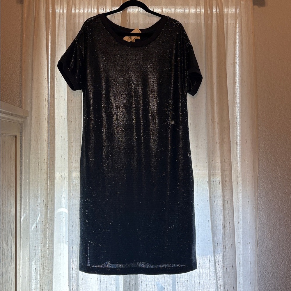 Anthropologie Sparkling Midnight Mini Dress